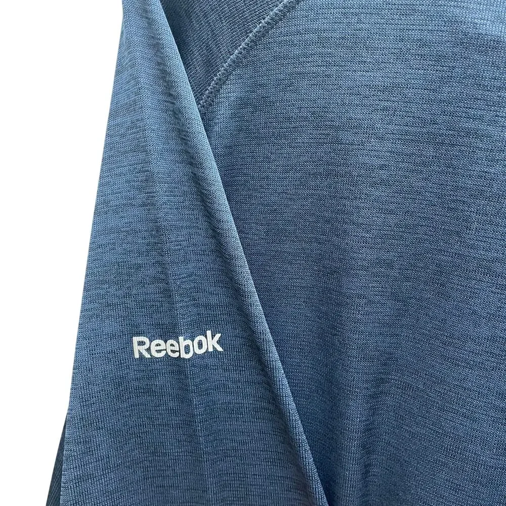 Reebok Men’s Blue Quarter Zip SpeedWick Heavy Knit Pullover Size 3XLT
